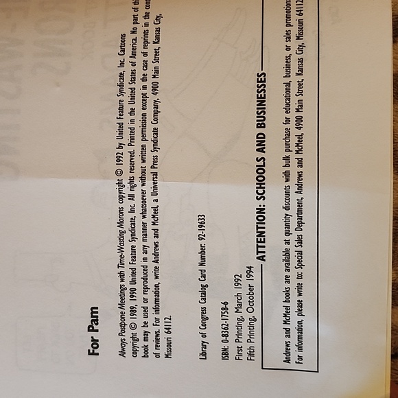 Signed "Always Postpone Meetings with Time Wasting Morons" A Dilbert Book - Picture 4 of 5